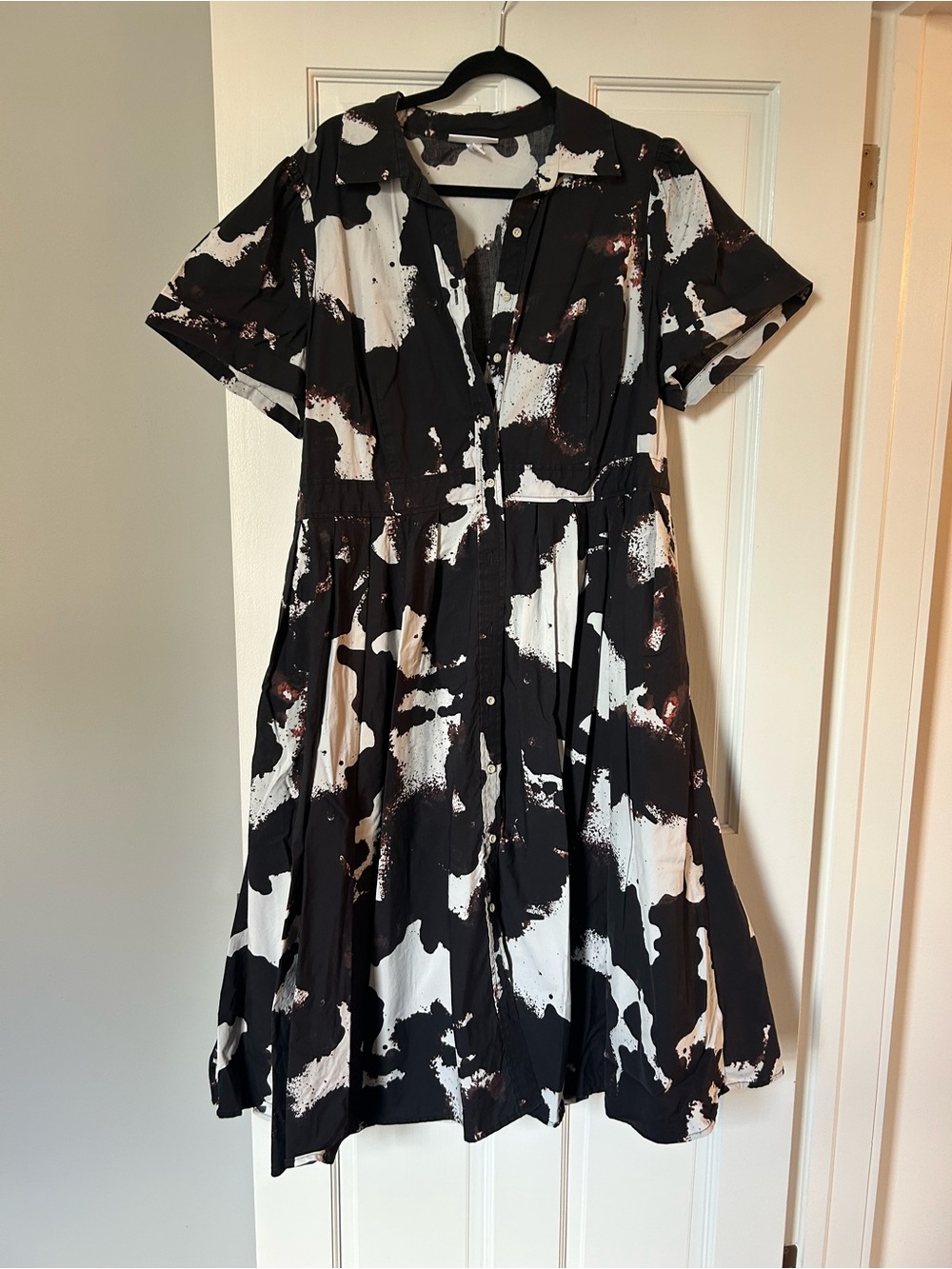 Alexis for Target Black and White Abstract Print Midi Dress